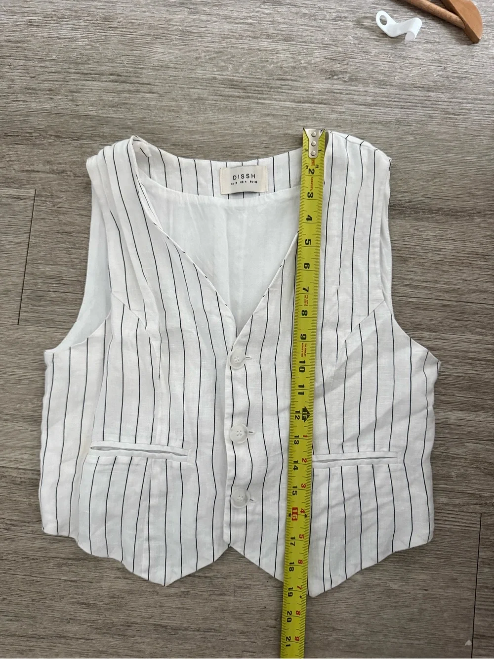 DISSH White Stripe Linen Vest & Midi Maxi Skirt 2 Piece Set Size 4 small